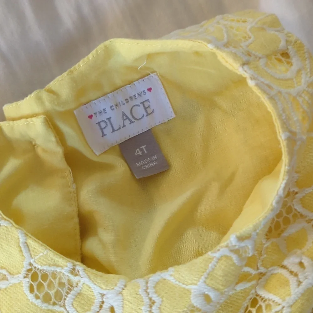 The Children's Place Yellow Lace Floral Dress